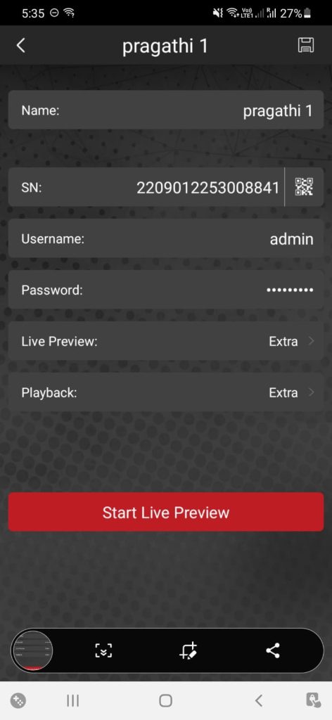 Pragathi CCTV Settings